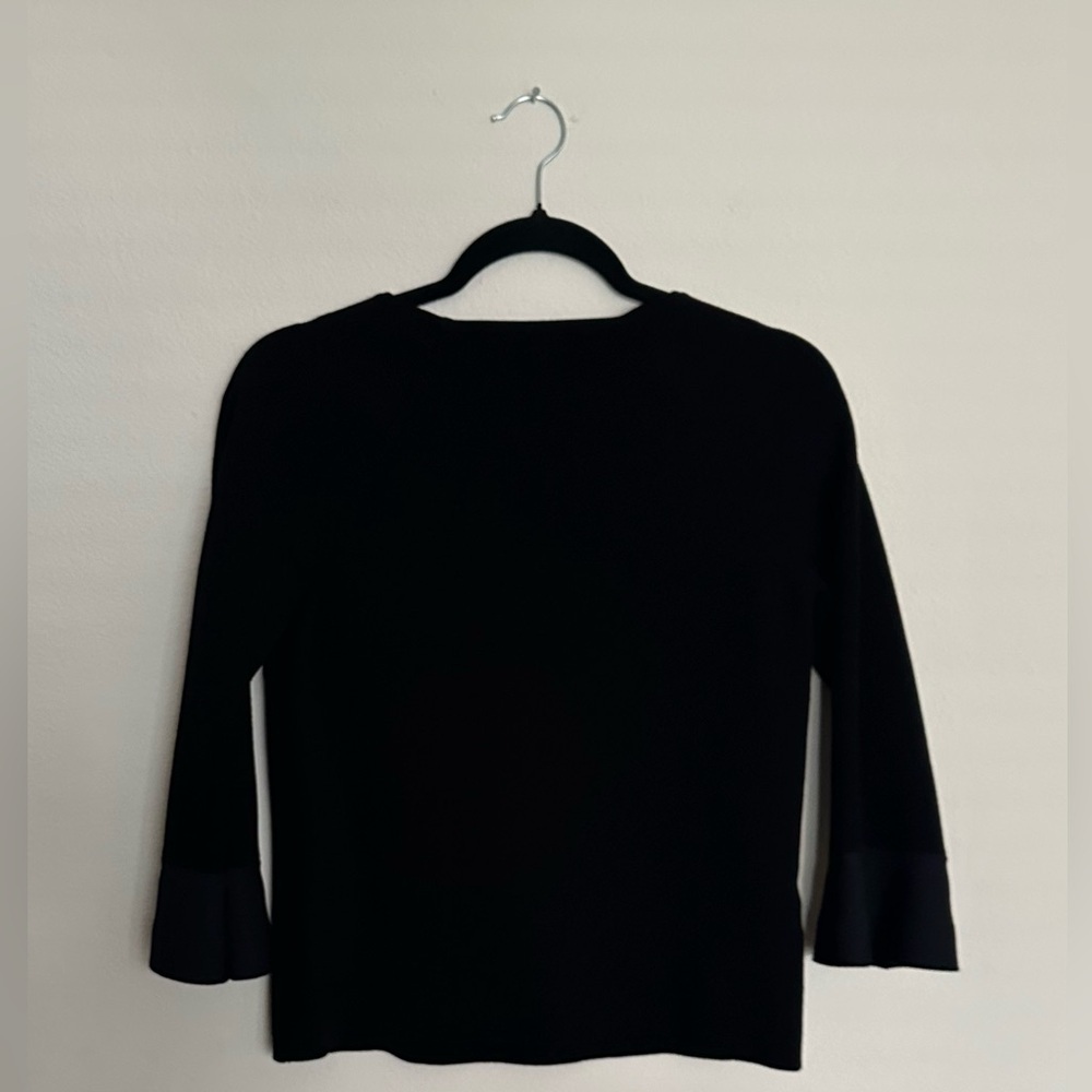 Ann Taylor Elegant Black Sweater with Flared Cuffs - Picture 4 of 13